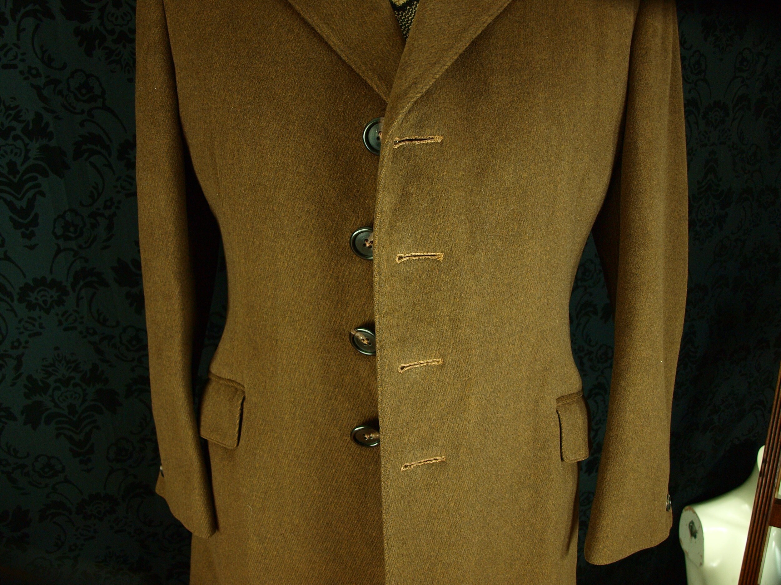 Mens Vintage Crombie Overcoat Coat in a Hacking Hunt style 1960 / 70's