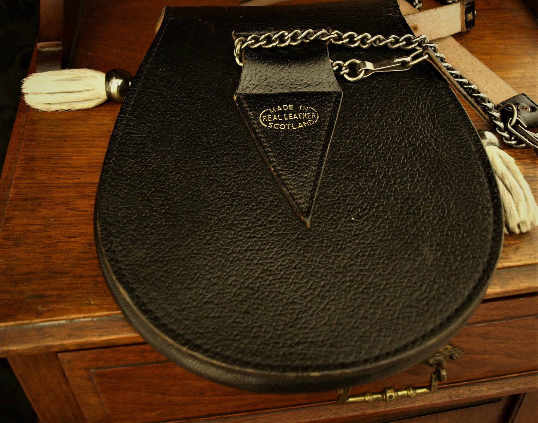 Mens Good Leather Hair Made In Scotland Kilt Sporran