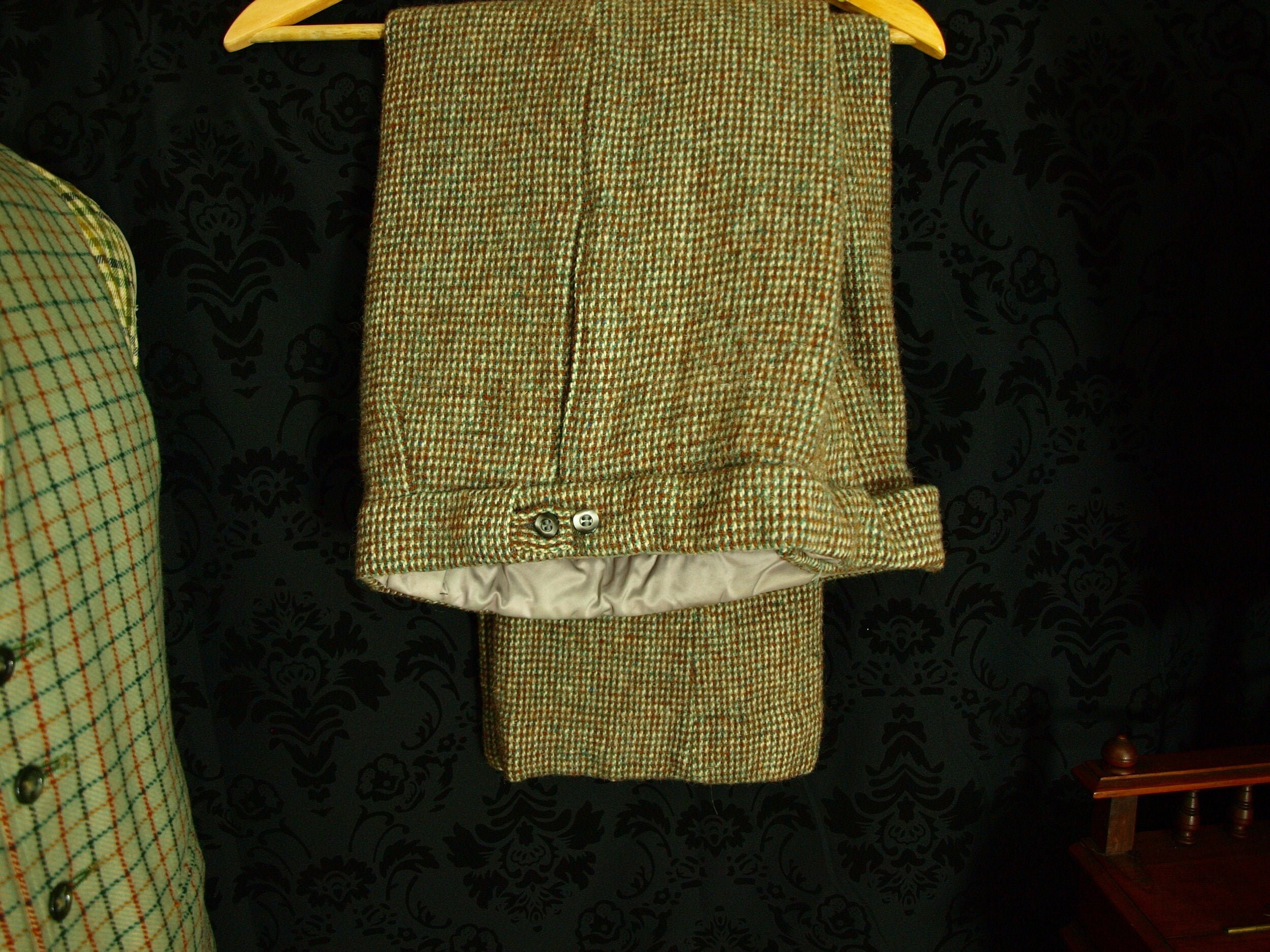 Rare Mens Harris Tweed Vintage Trousers 34w 28L