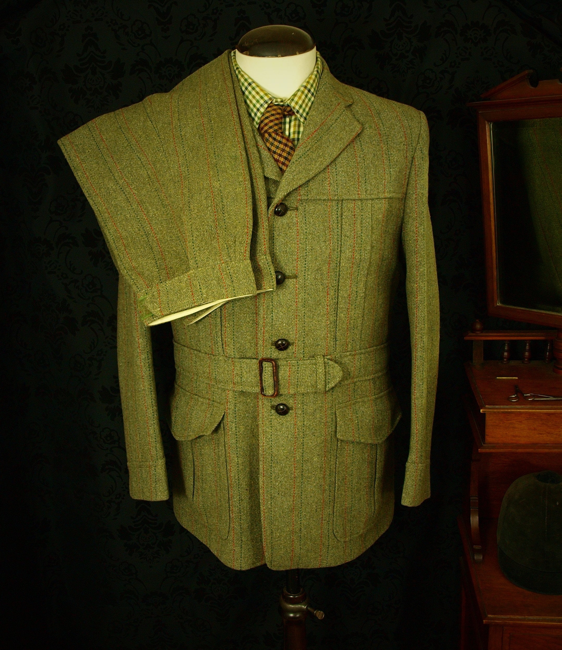 Quality Mens Vintage Derby Tweed Norfolk Shooting Hunting Jacket Suit
