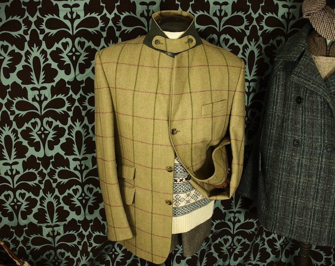 Unused Superb Mens Laksen Limited Edition Glennan Tweed Norfolk jacket  in a size 42 to a slim 44 inch Large Long RRP 699