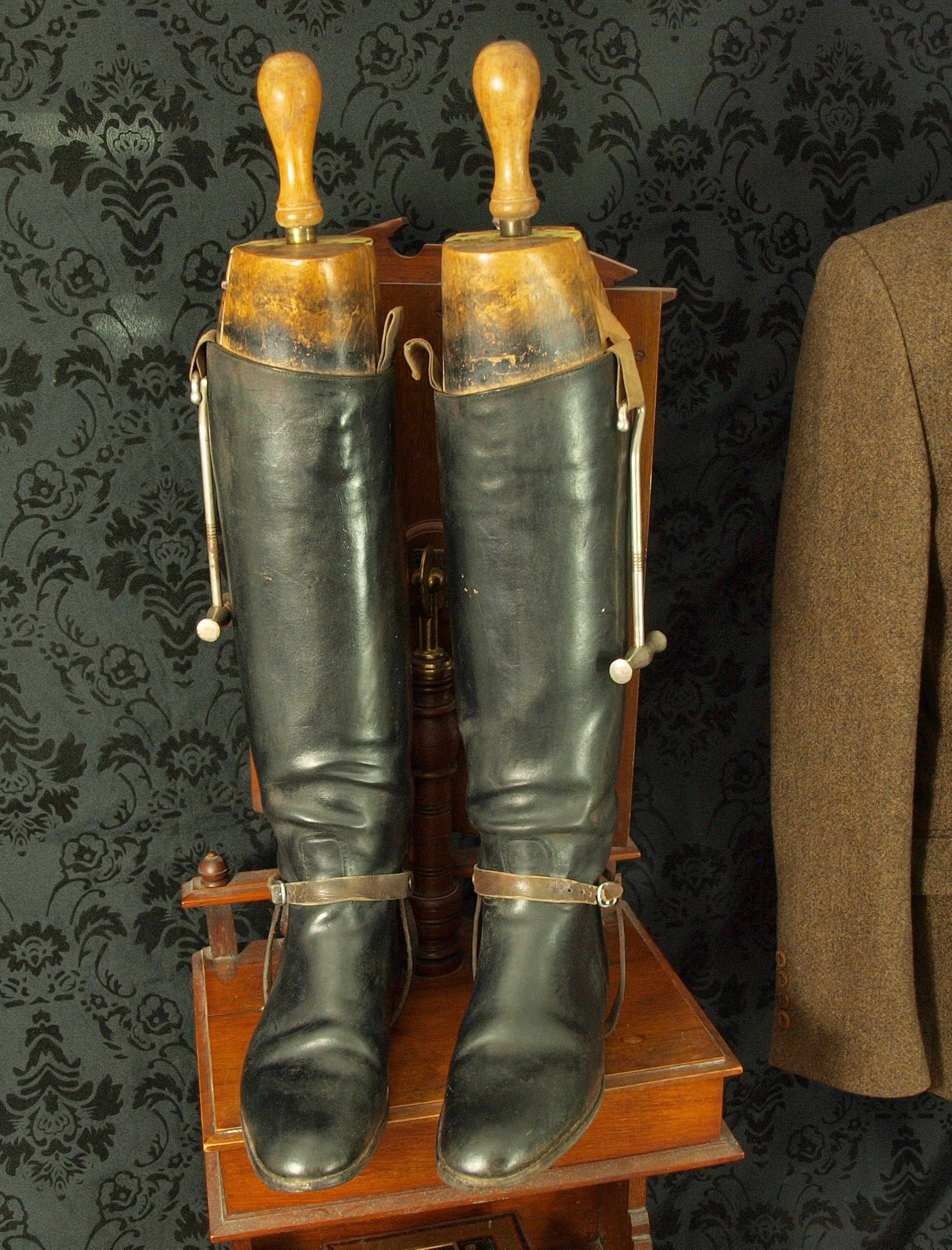 Sold....Mens Ladies Vintage Antique Leather Riding Boots Wooden Trees