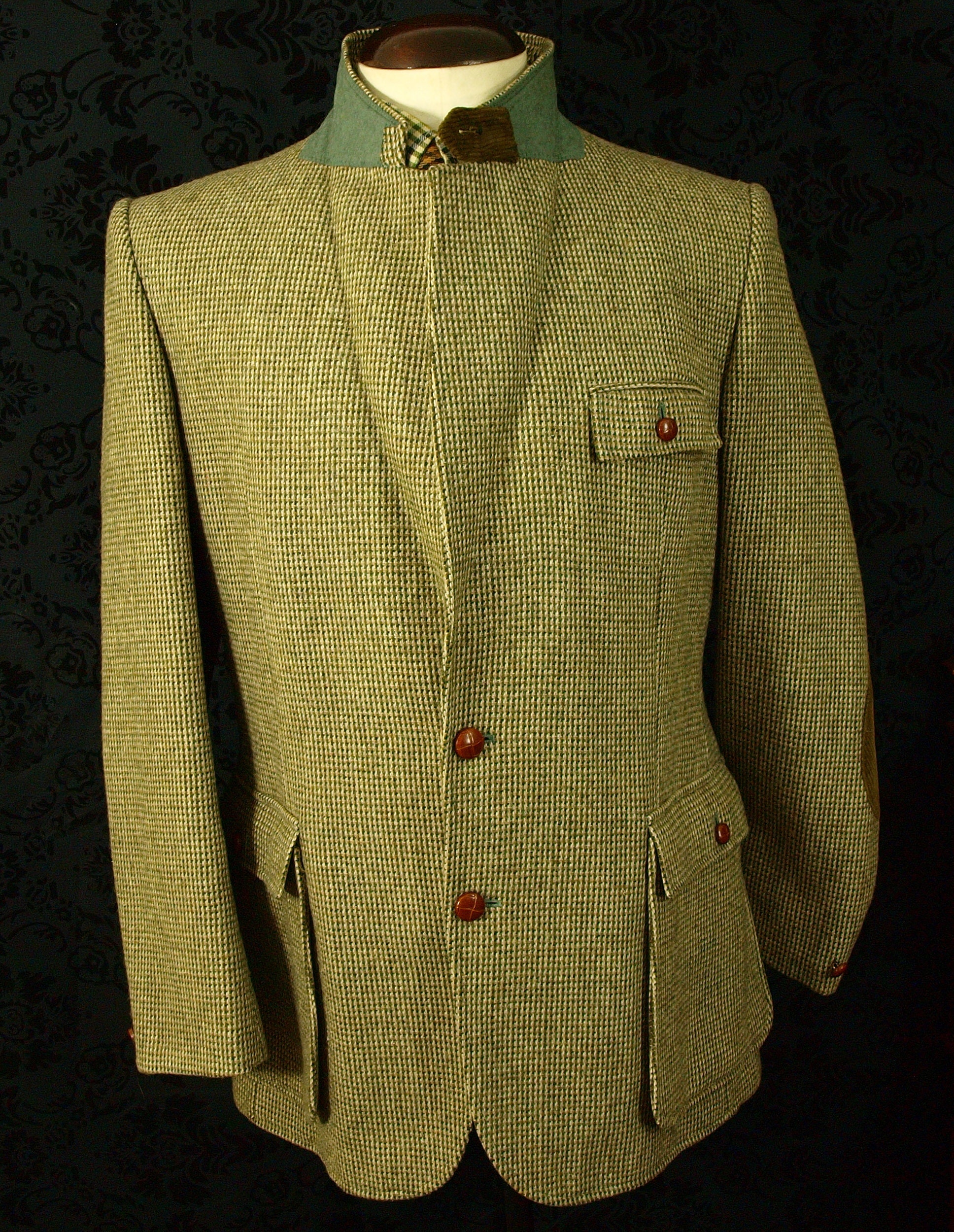 Mens Vintage Tweed Norfolk Style Shooting Jacket Blazer Size 40 Medium Long