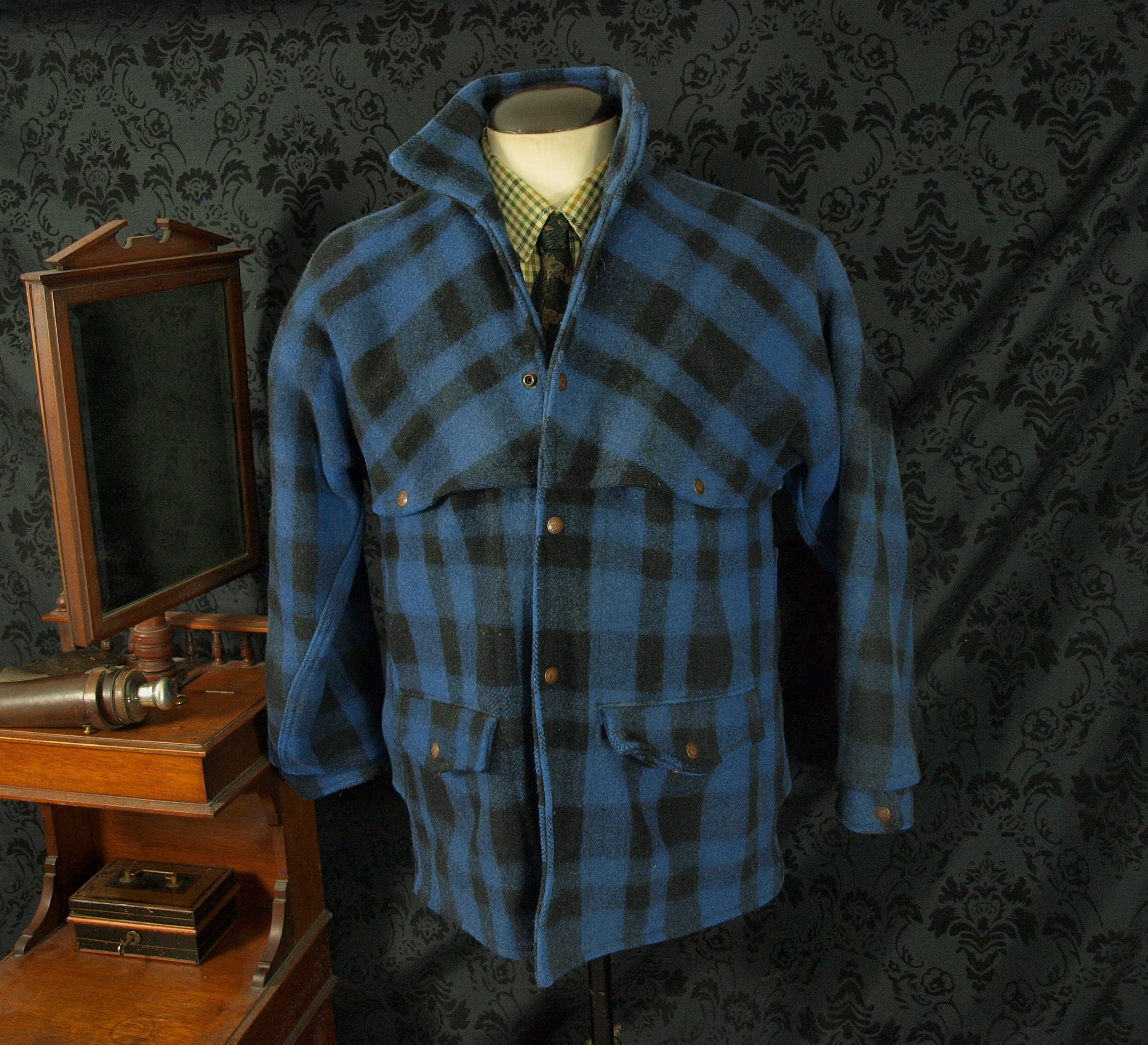 Mens Vintage Pioneer Plaid Wool Hunting USA Makinaw Lumberjack Jacket