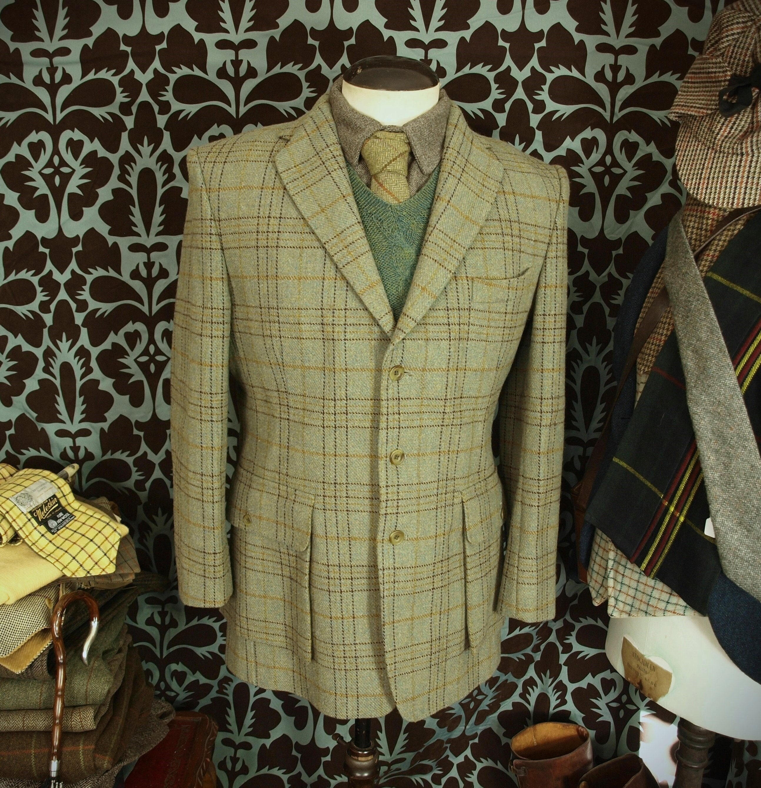 Good Unused Mens Bespoke Tweed Norfolk Sporting Jacket in a - Etsy