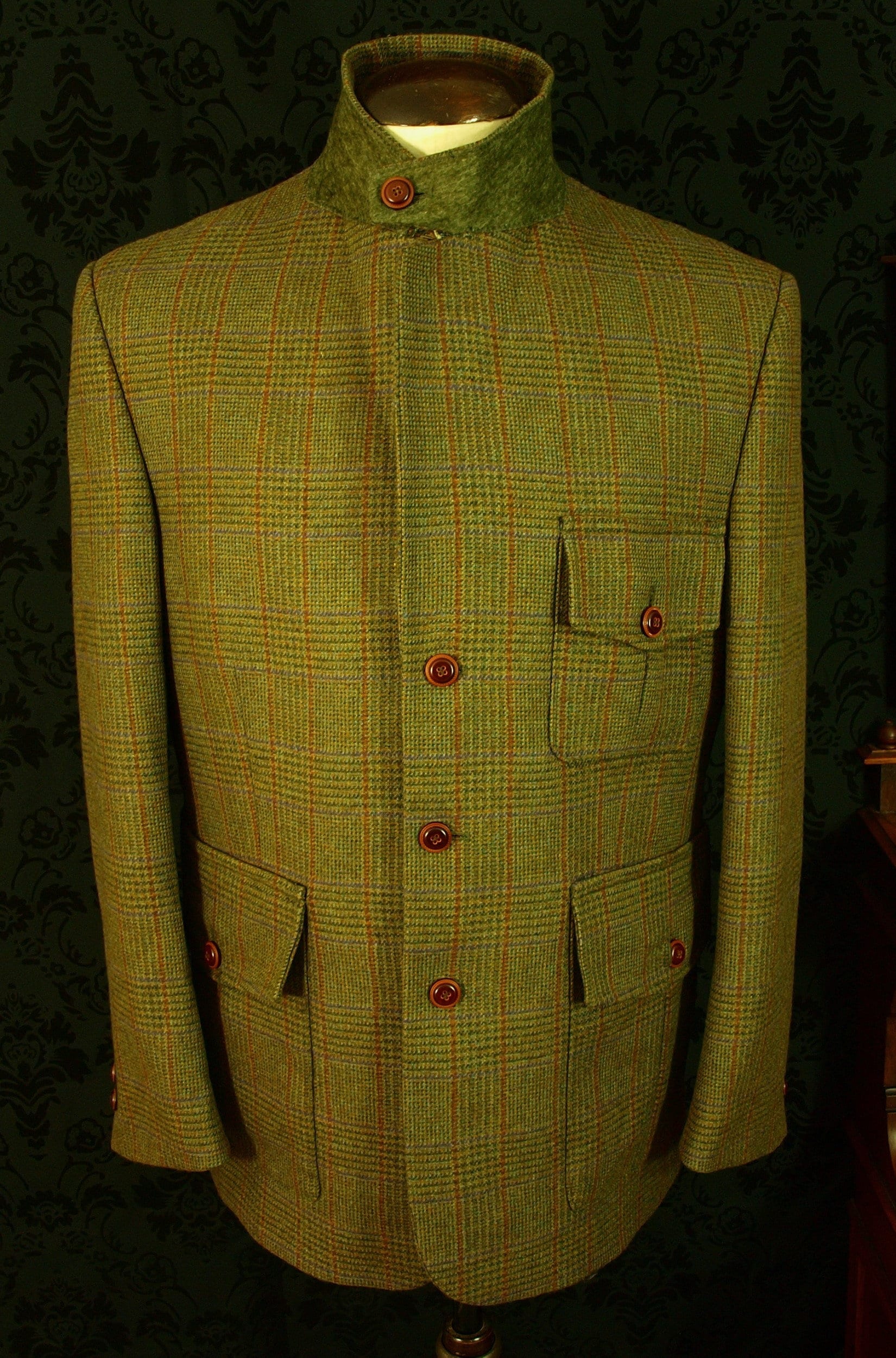 Mens Laksen Tweed Norfolk Country Jacket Blazer SIze 42 large