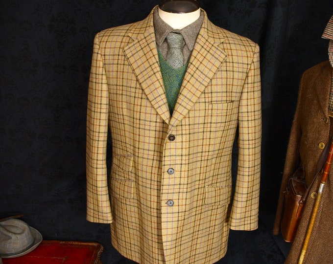 Mens unused Swaine & Adeney Tweed Hacking Blazer Jacket Size 42 inch Large Short Sleeved Reg RRP 599