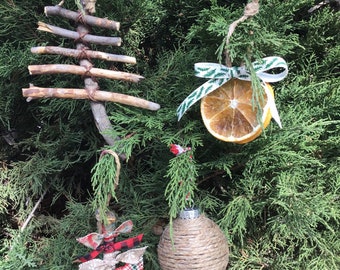 Assorted natural Holiday ornaments