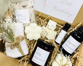BIRTHDAY Gift for Her, Luxury Spa Pamper Gift Box, Vegan Friendly, Personalised Birthday Gift Hamper, Hug in a Box, Artisan Made *