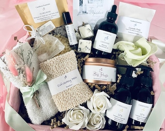 HUG IN A BOX Pamper Hamper, Sending Hugs Hamper for Friend,  Box of Sunshine, Thinking of You, Colleague Appreciation Gift for Female *
