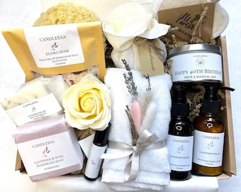 40th BIRTHDAY Pamper Hamper, Milestone Birthday Gift Box for her, Personalised Birthday Hamper for Her, Colleague 40th Birthday Gift Box *