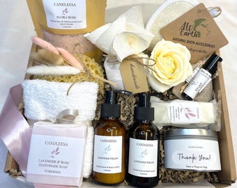 THANK YOU Pamper Hamper for Women, Thank you Gift box Colleague Thank you Gift, Appreciation gift box for mum, Thank You for Helping me Grow