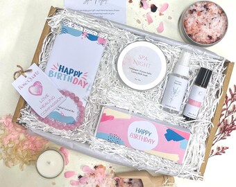 BIRTHDAY SPA Gift Set, Spa Gift Box for her, Personalised Birthday Gift for, 30th, 40th, 50th, Gift for friend, Vegan Spa Gift for Colleague