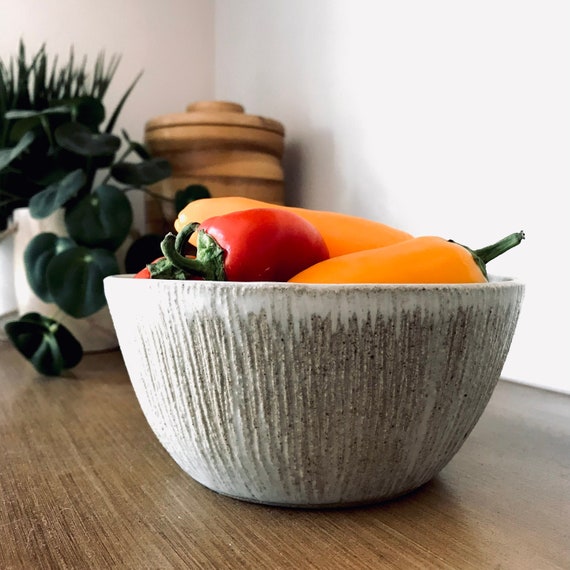 Stoneware Scratch Collection Bowl Handmade Pottery for Soup Etsy