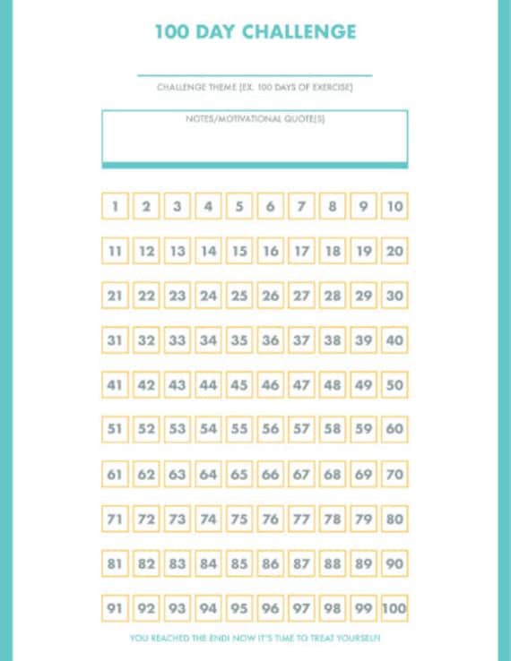 100 Day Workout Challenge For Beginners