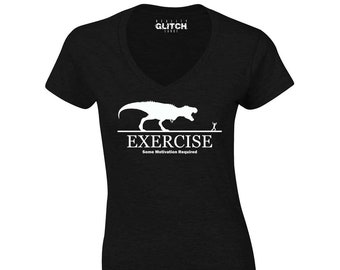 Womens Exercise Motivation Required T-Shirt - V-Neck