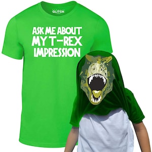 Rzeczywistość Błąd Dzieci pytają mnie o mój T-Rex Flip T-shirt Kostium dinozaura