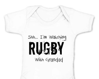 Reality Glitch Shh...I'm Watching Rugby With Grandad BabyGrow