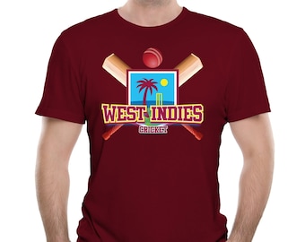 Mens West Indies Cricket Supporter Flag T-Shirt World Cup Twenty Test Match