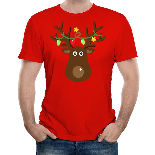 Reality Glitch T-shirt de Noël homme Rudolph le renne