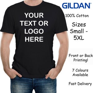Custom Printed Men's Personalised Front and Back T-Shirt Photos and Text