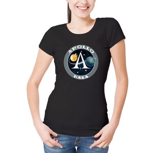 Womens NASA Project Apollo Space Program Logo T-Shirt space science cool