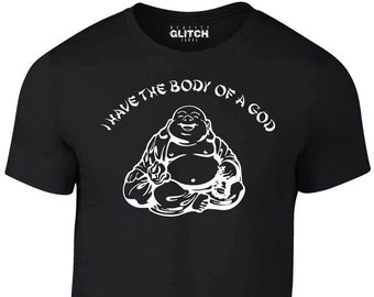 Reality Glitch Men's Body of a God Funny Buddah T-shirt