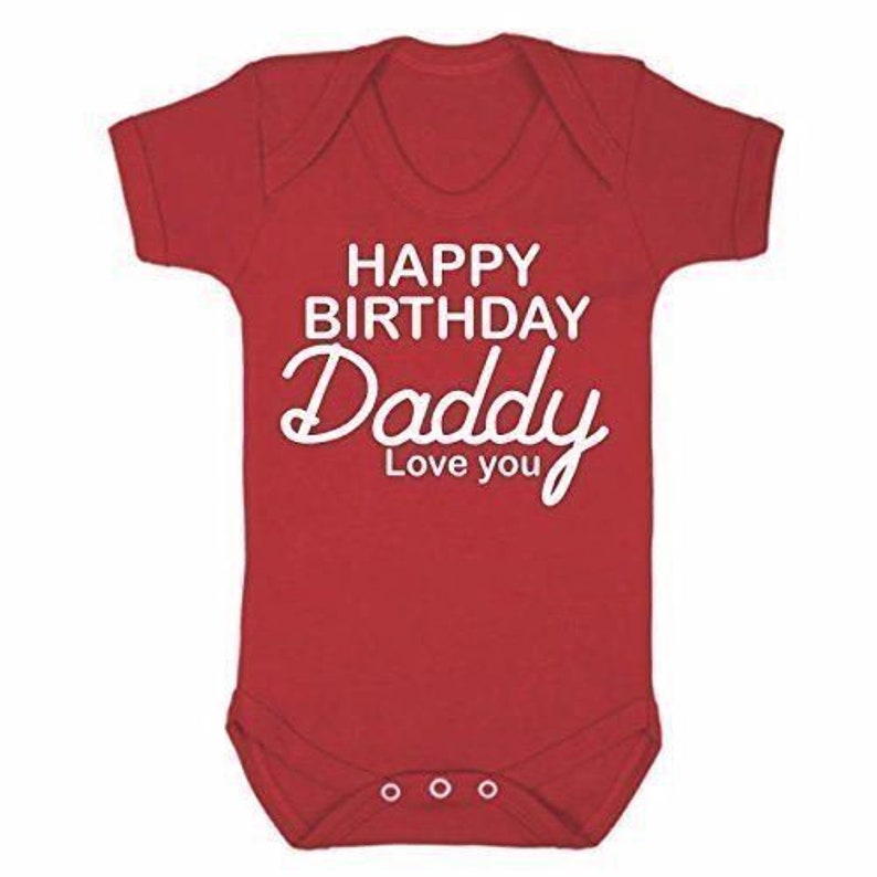Reality Glitch Happy Birthday Daddy Grey Short Sleeve Babygrow