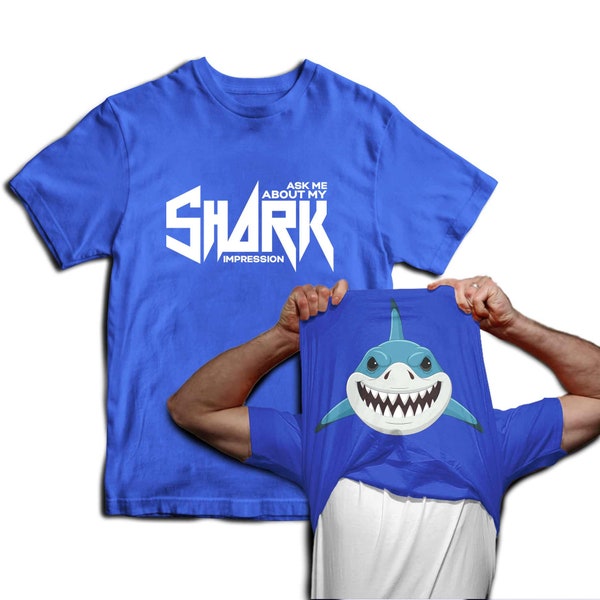 Frag mich nach meinem Hai Impression Herren Lustiges Flip T-Shirt