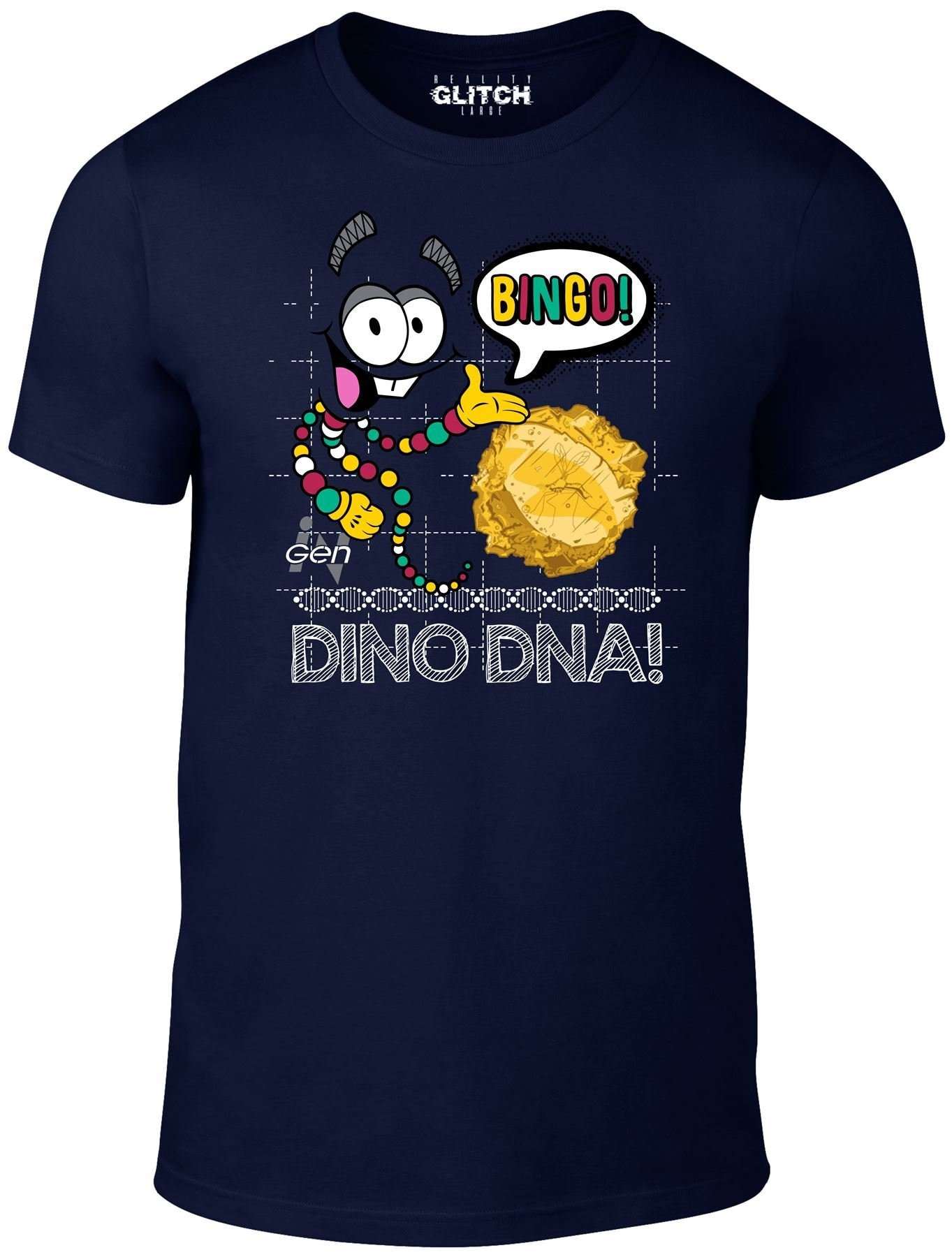 Image of Reality Glitch Men's Bingo Dino Dna T-Shirt