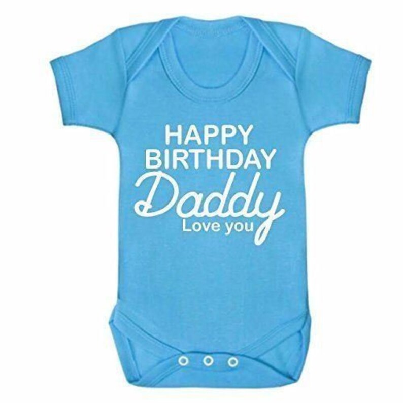 Reality Glitch Happy Birthday Daddy Grey Short Sleeve Babygrow