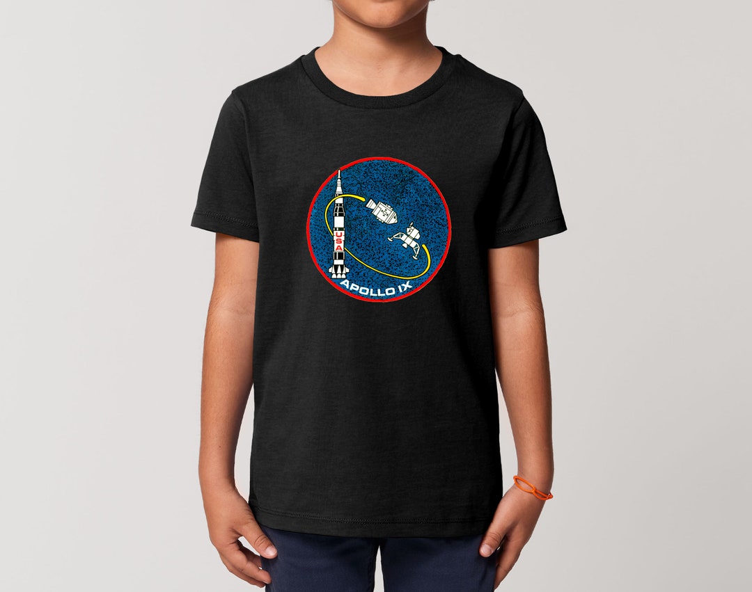 Kids NASA Apollo 9 Mission Crew Badge Logo T-shirt Space Science Cool ...