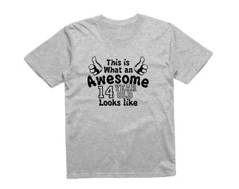 This is What an Awesome 14 Year Old Looks Like Kids T-Shirt  Birthday Gift