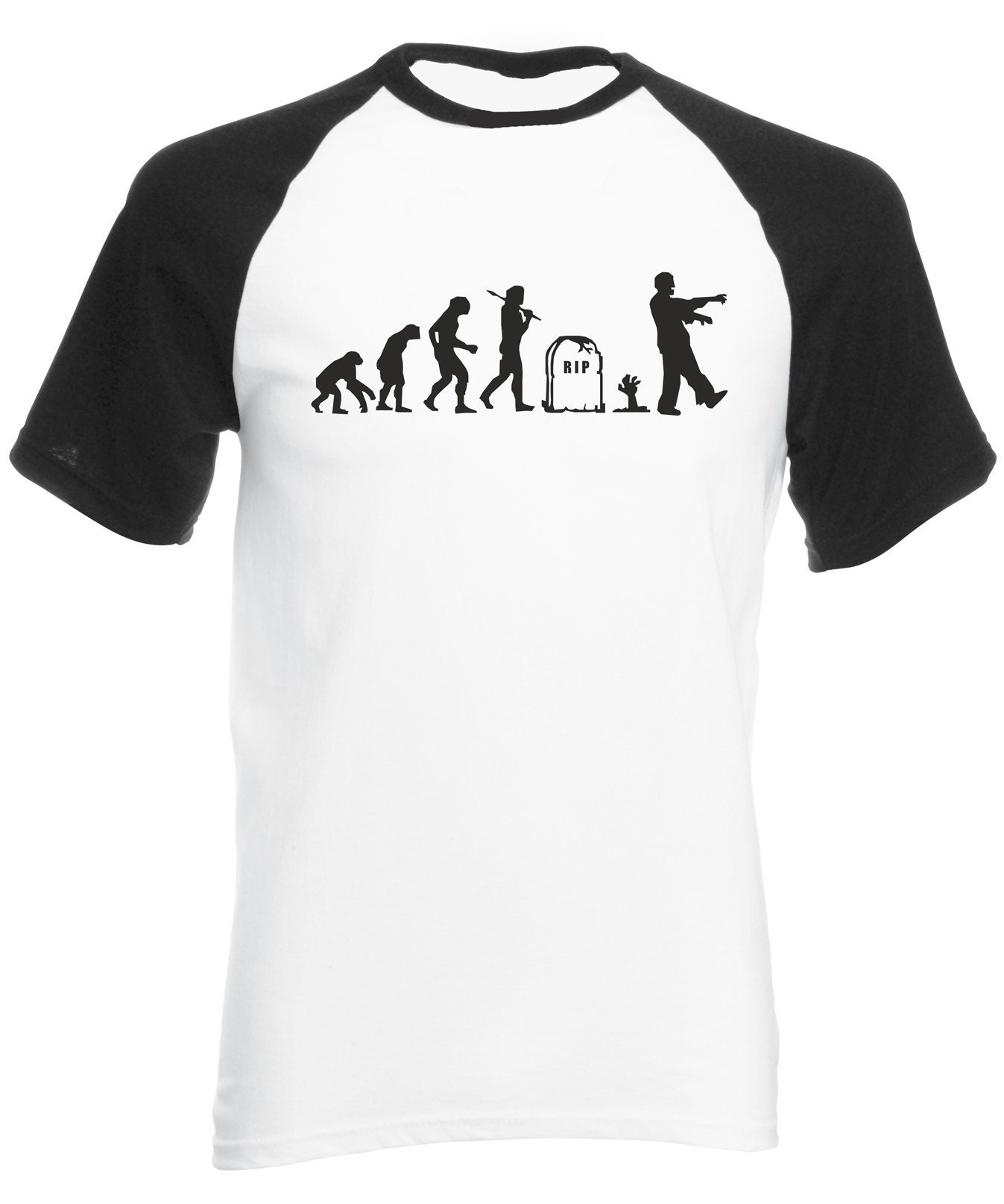Image of Mens Evolution Of Zombies Baseball Shirt