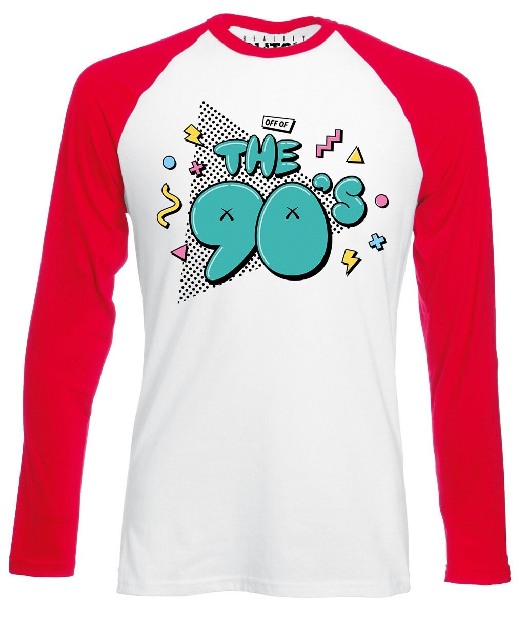 Image of Off Of The 90's Retro Design Mens Baseball Shirt - Long Sleeve Classic Born