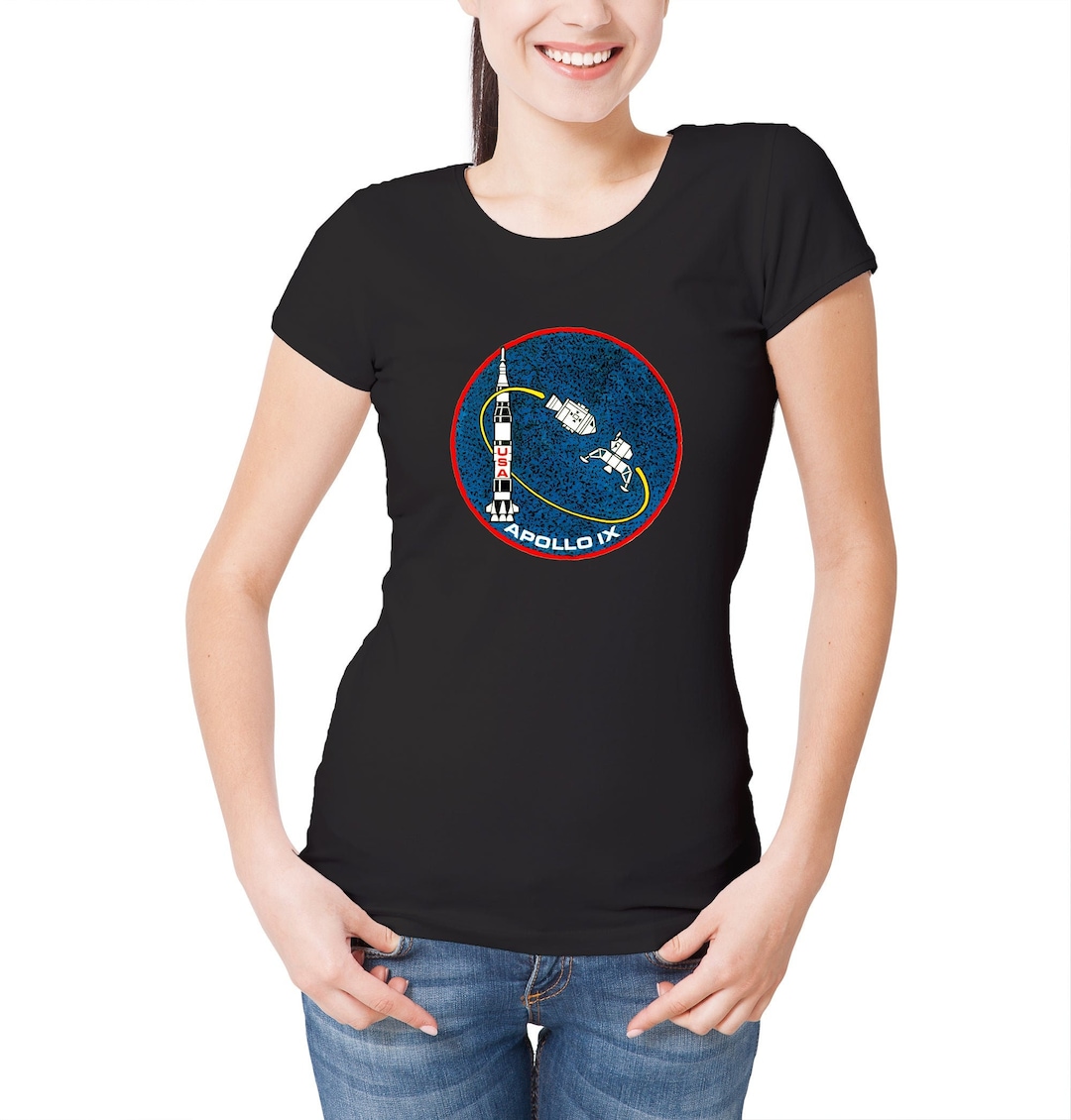 Womens NASA Apollo 9 Mission Crew Badge Logo T-shirt - Etsy