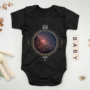 Kids Cancer Star Sign Babygrow – Zodiac Constellation Astrology Onesie – Horoscope Baby Gift