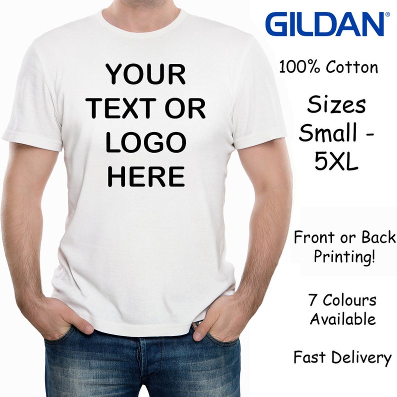 Custom Printed Men's Personalised Front and Back T-Shirt Photos and Text image 10