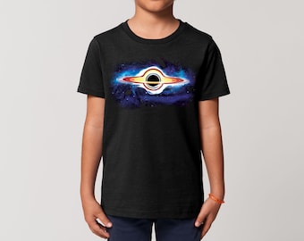 Reality Glitch Kids Black Hole T-Shirt – Event Horizon Space Science Tee – Astronomy Telescope Shirt