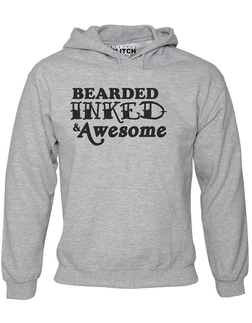 Bearded ' Inked ' Awesome T-Shirt Bearded ' Inked ' Awesome T-Shirt