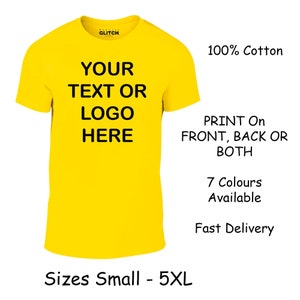 Custom Printed Men's Personalised Front and Back T-Shirt Photos and Text zdjęcie 9