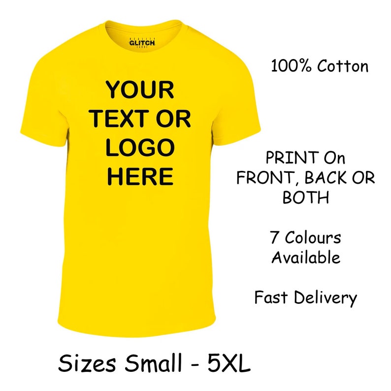 Custom Printed Men's Personalised Front and Back T-Shirt Photos and Text zdjęcie 9