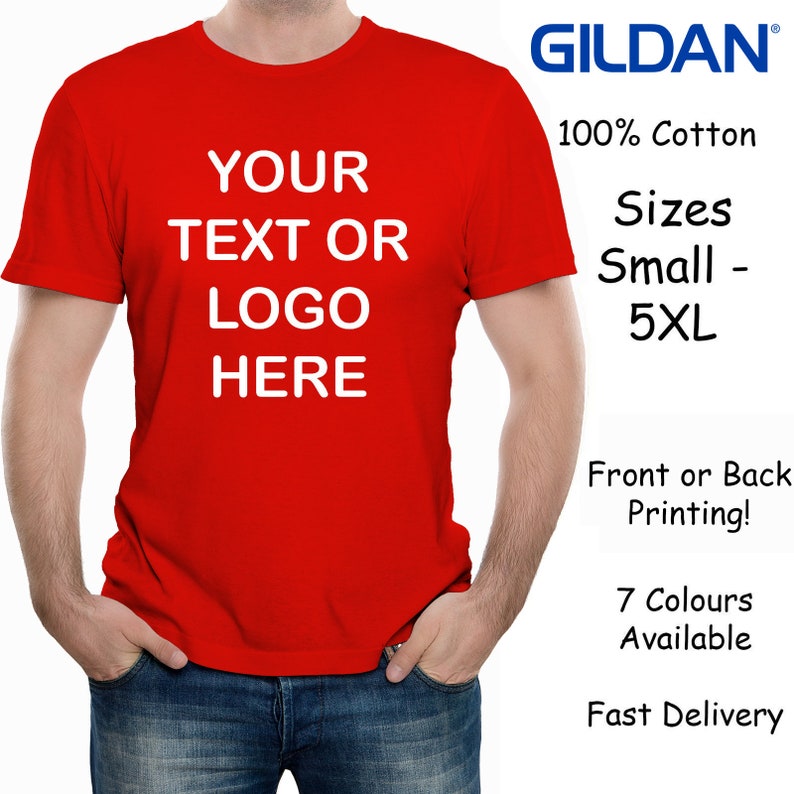 Custom Printed Men's Personalised Front and Back T-Shirt Photos and Text image 7