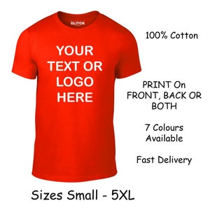 Custom Printed Men's Personalised Front and Back T-Shirt Photos and Text zdjęcie 7