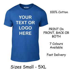 Custom Printed Men's Personalised Front and Back T-Shirt Photos and Text image 5