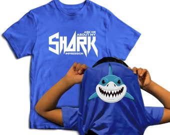 Posez-moi des questions sur mon t-shirt Shark Impression Kids Flip