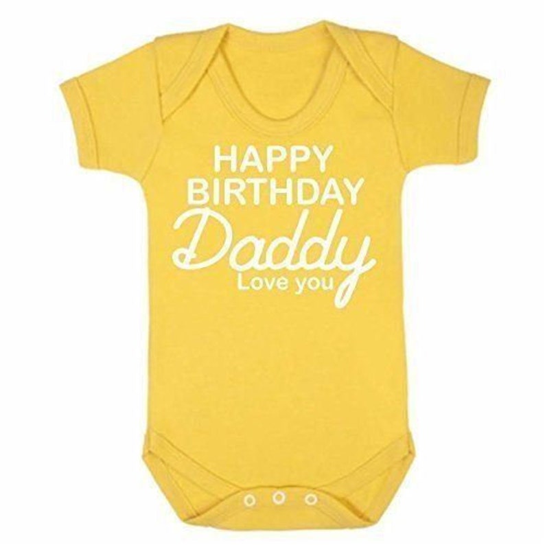 Reality Glitch Happy Birthday Daddy Grey Short Sleeve Babygrow