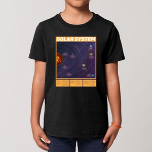 Sonnensystem Sterne Weltraum Diagramm Kinder T-Shirt Landkarte Galaxie Milchstraße Planeten Erde Mars Wissenschaft