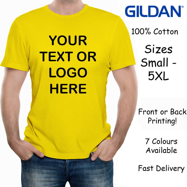 Custom Printed Men's Personalised Front and Back T-Shirt Photos and Text image 9