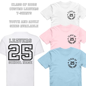 Kids Unisex School Custom Leavers T-Shirt 2025 Personalised Year 6
